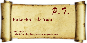 Peterka Tünde névjegykártya